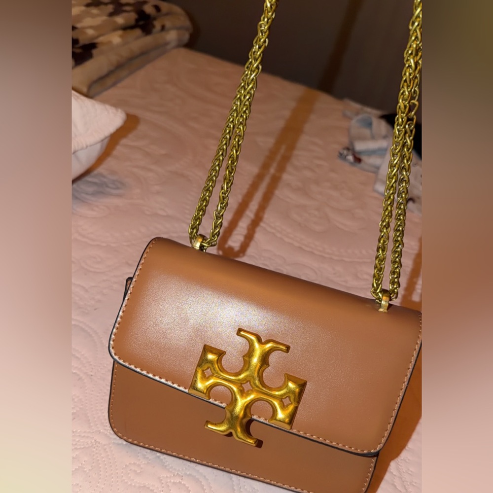 Tory Burch Tan Crossbody Bag with Gold Logo